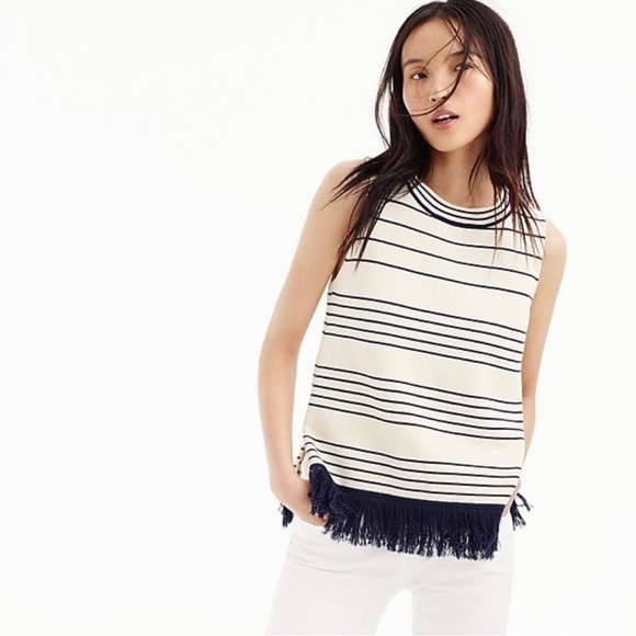 J. Crew Tops - J. Crew Fringed Boatneck Tank